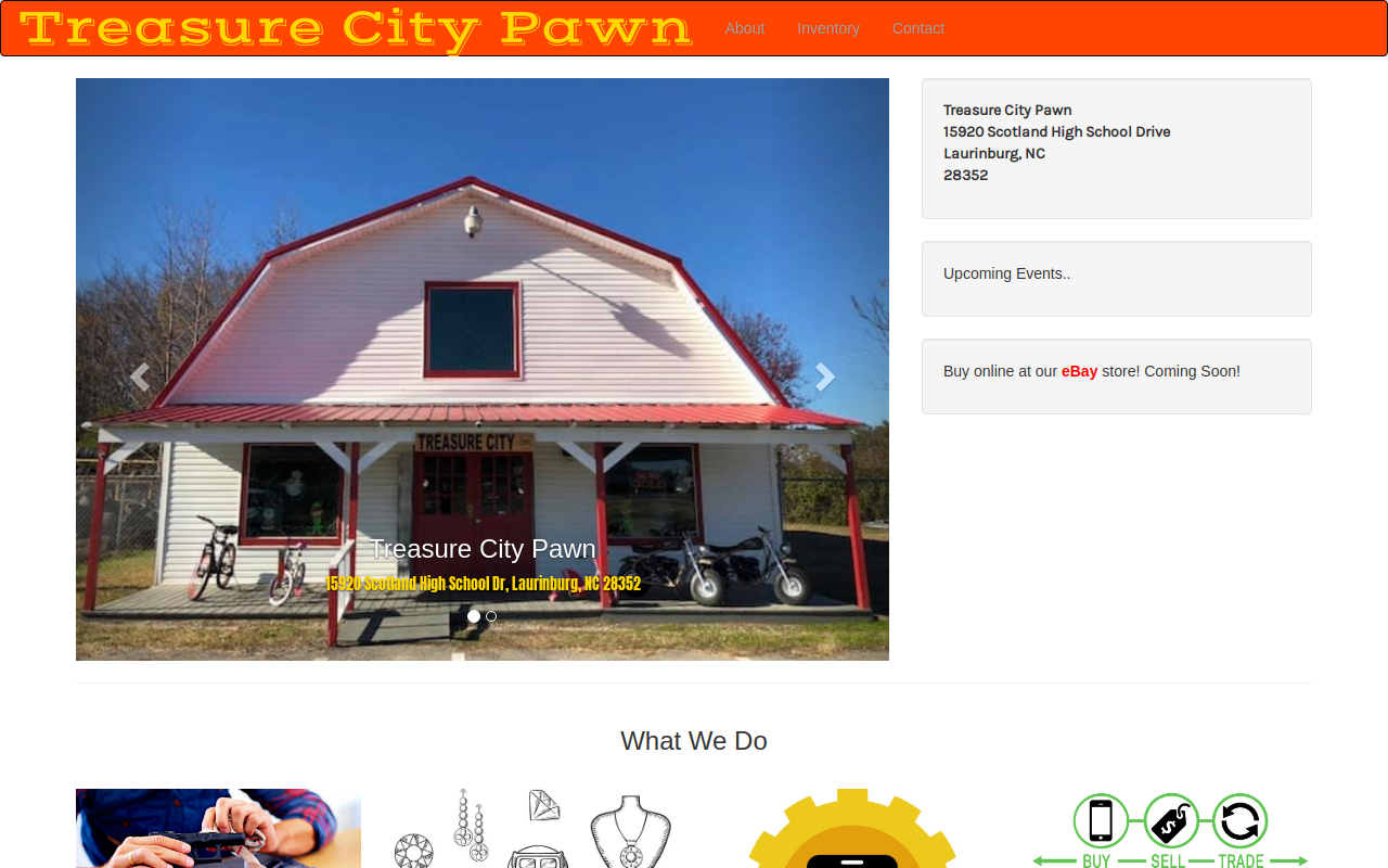 Treasure City Pawn website preview