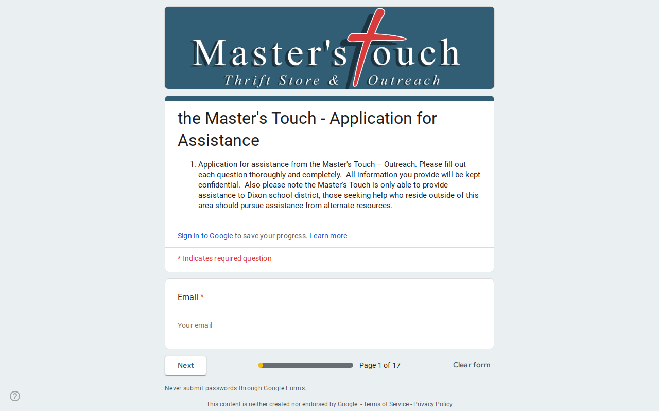 The Master's Touch of Sneads Ferry website preview