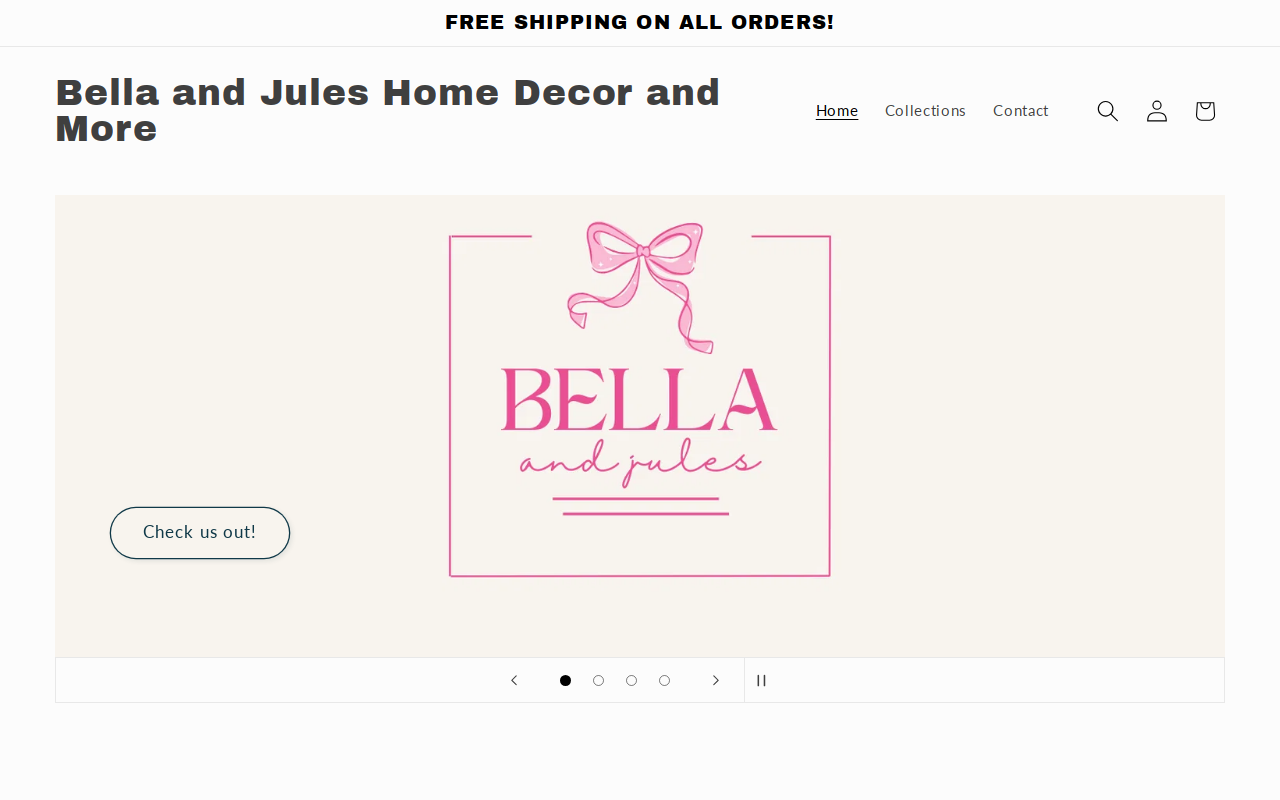 Bella & Jules Home Decor and More website preview