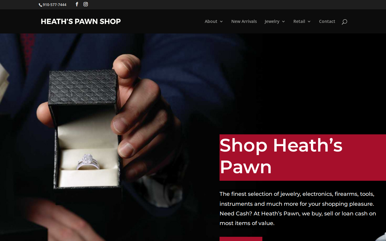 Heath's Pawn website preview