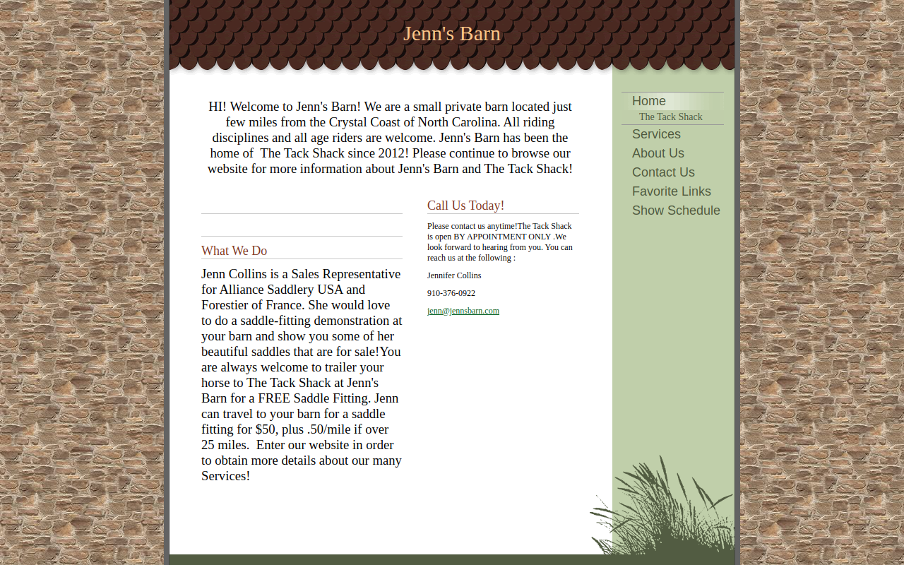 The Tack Shack website preview