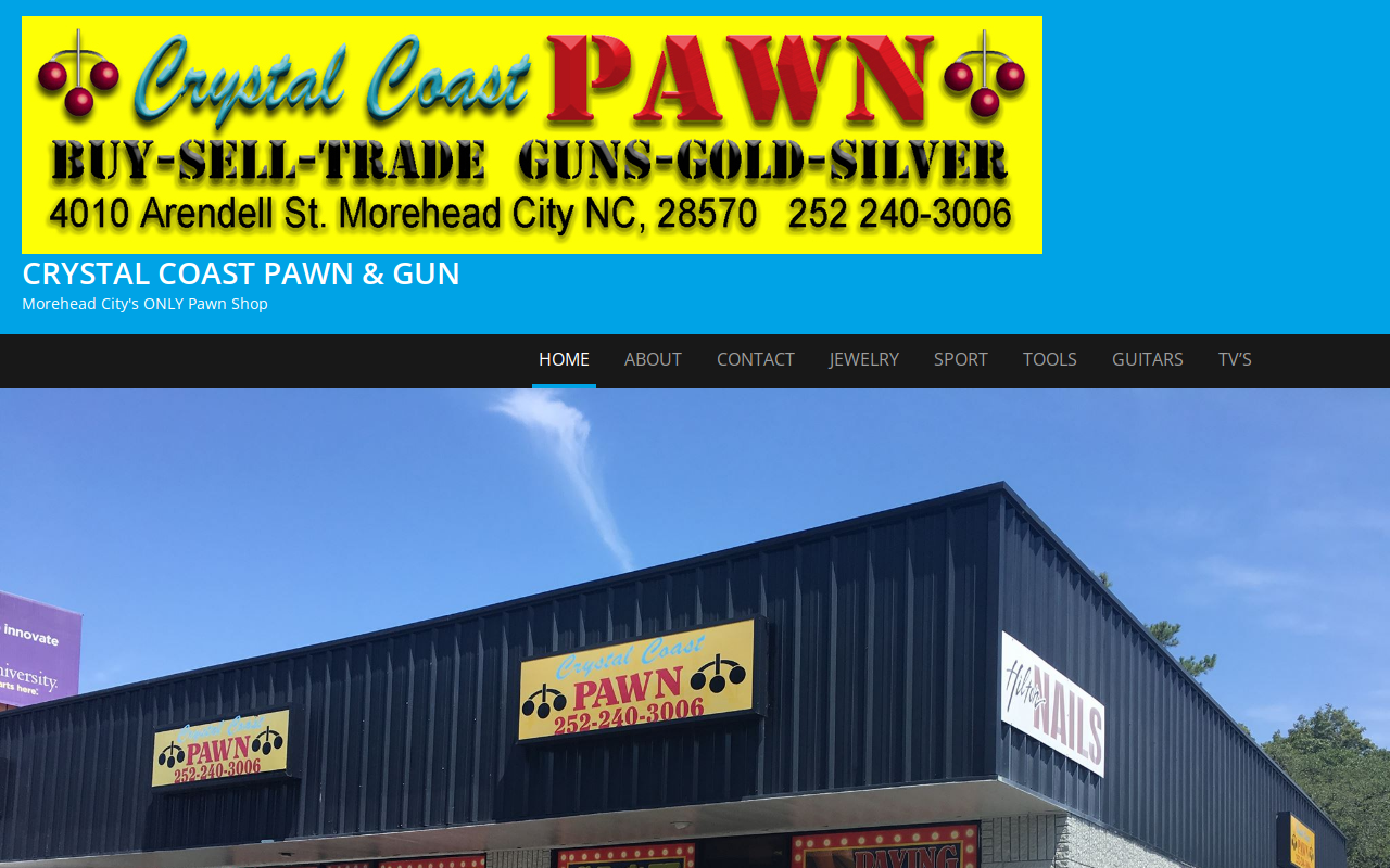 Crystal Coast Pawn website preview
