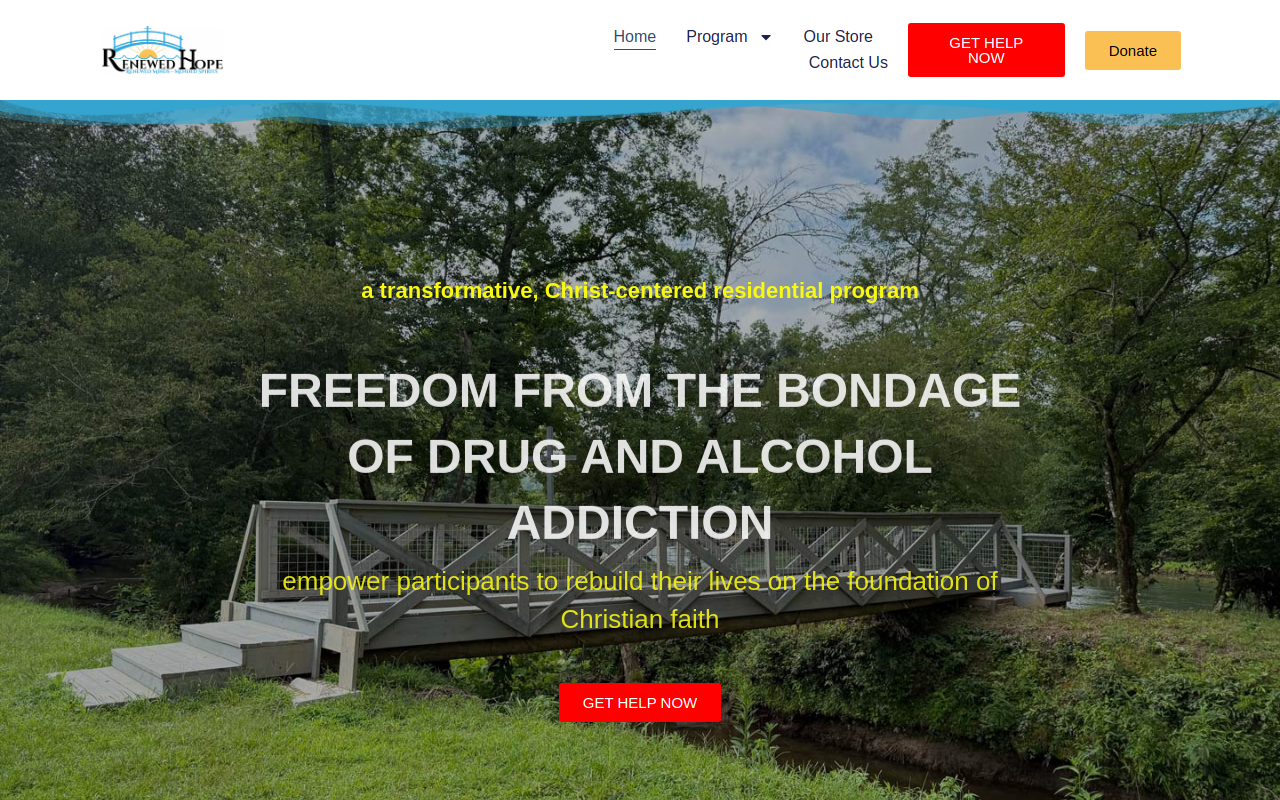 Renewed Hope Ministries website preview