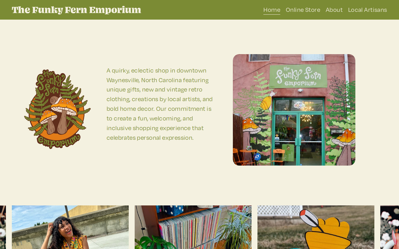 The Funky Fern Emporium website preview