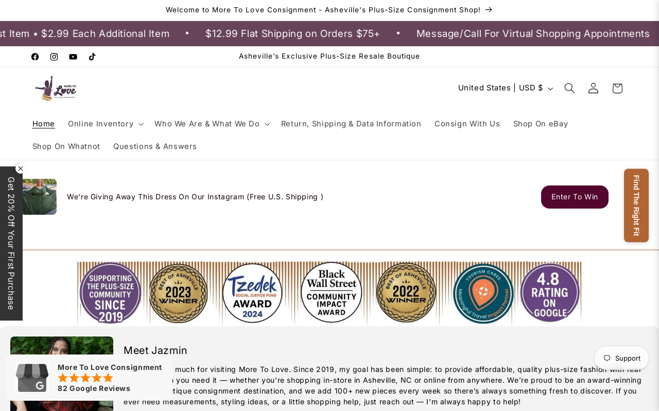 More To Love Consignment website preview