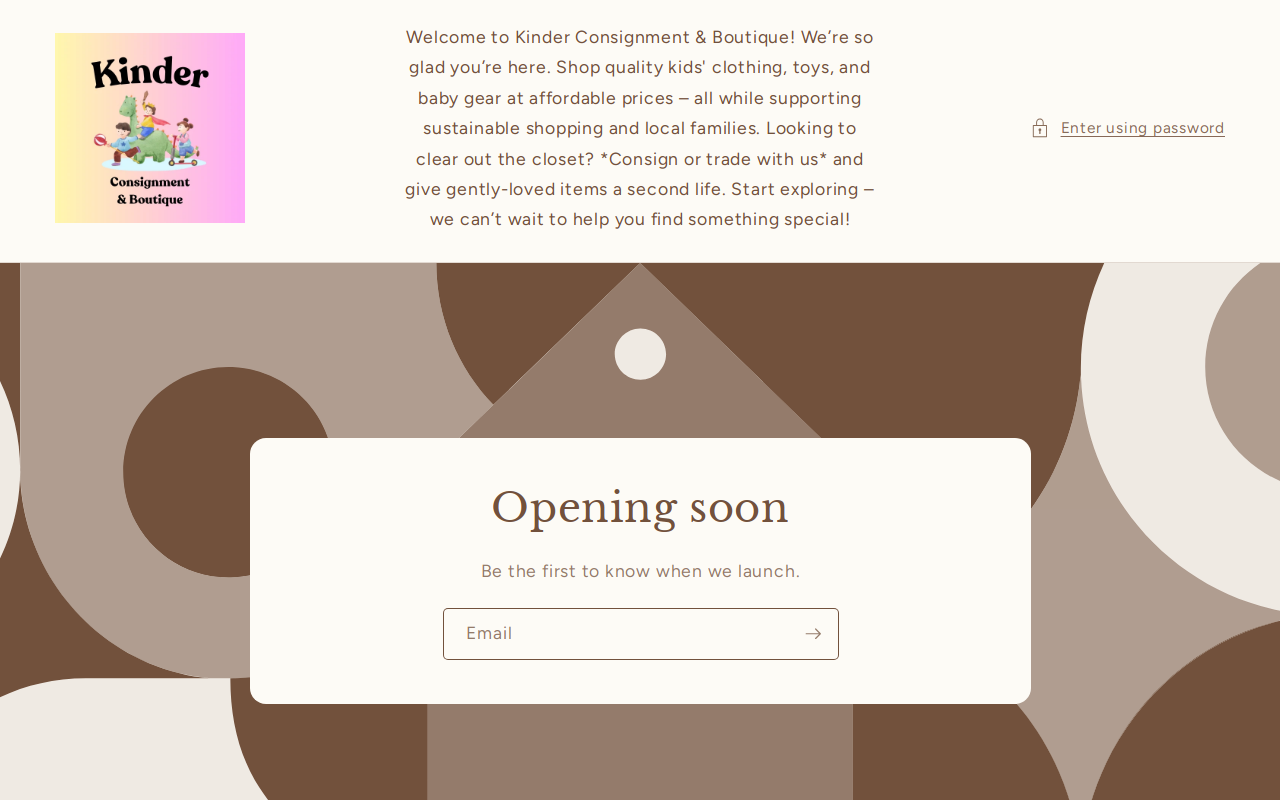 Kinder Consignment & Boutique website preview