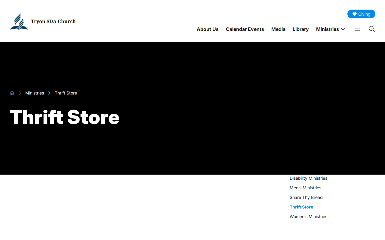 Adventist Thrift Store website preview