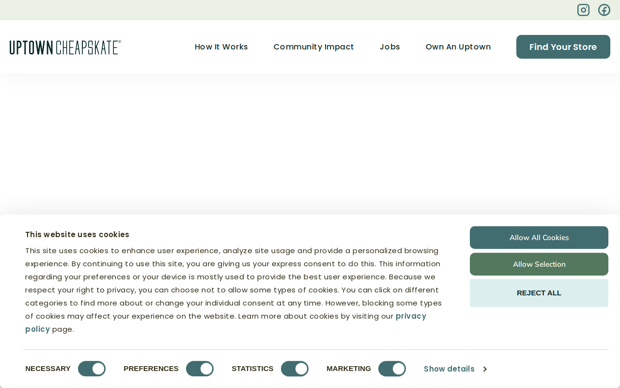 Uptown Cheapskate Pineville website preview