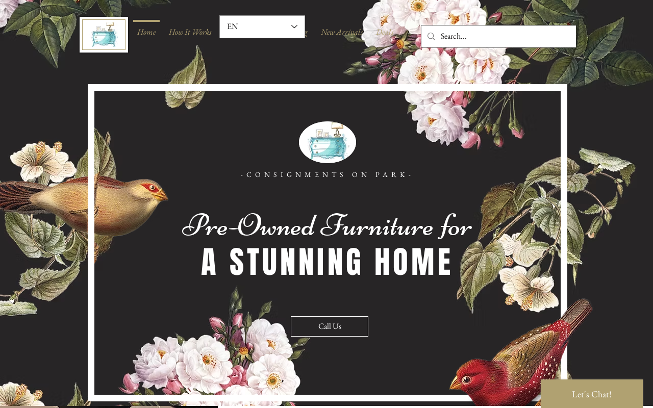 Consignments on Park website preview