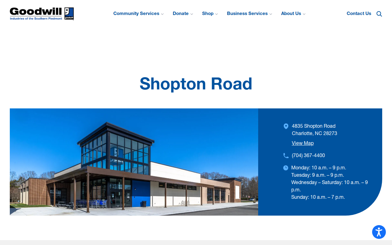 Goodwill - Shopton Rd. website preview