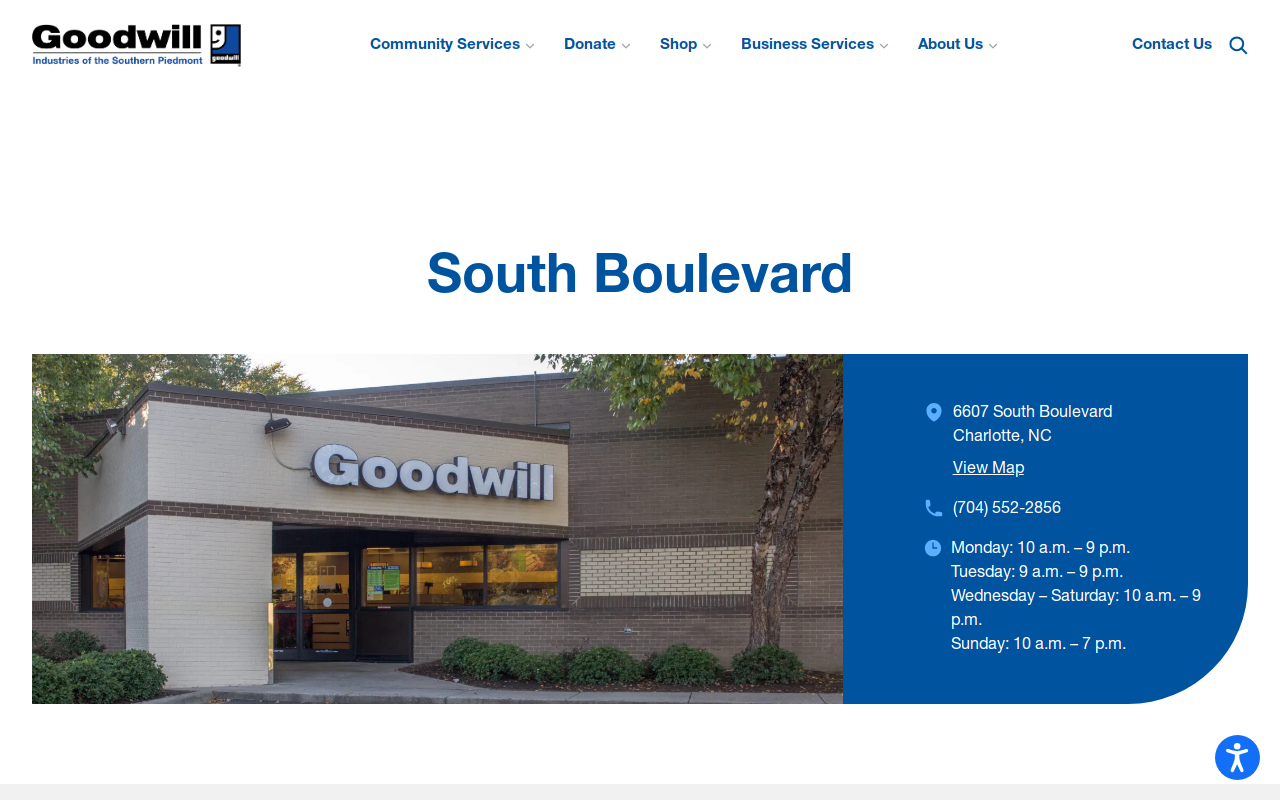 Goodwill - South Blvd. website preview