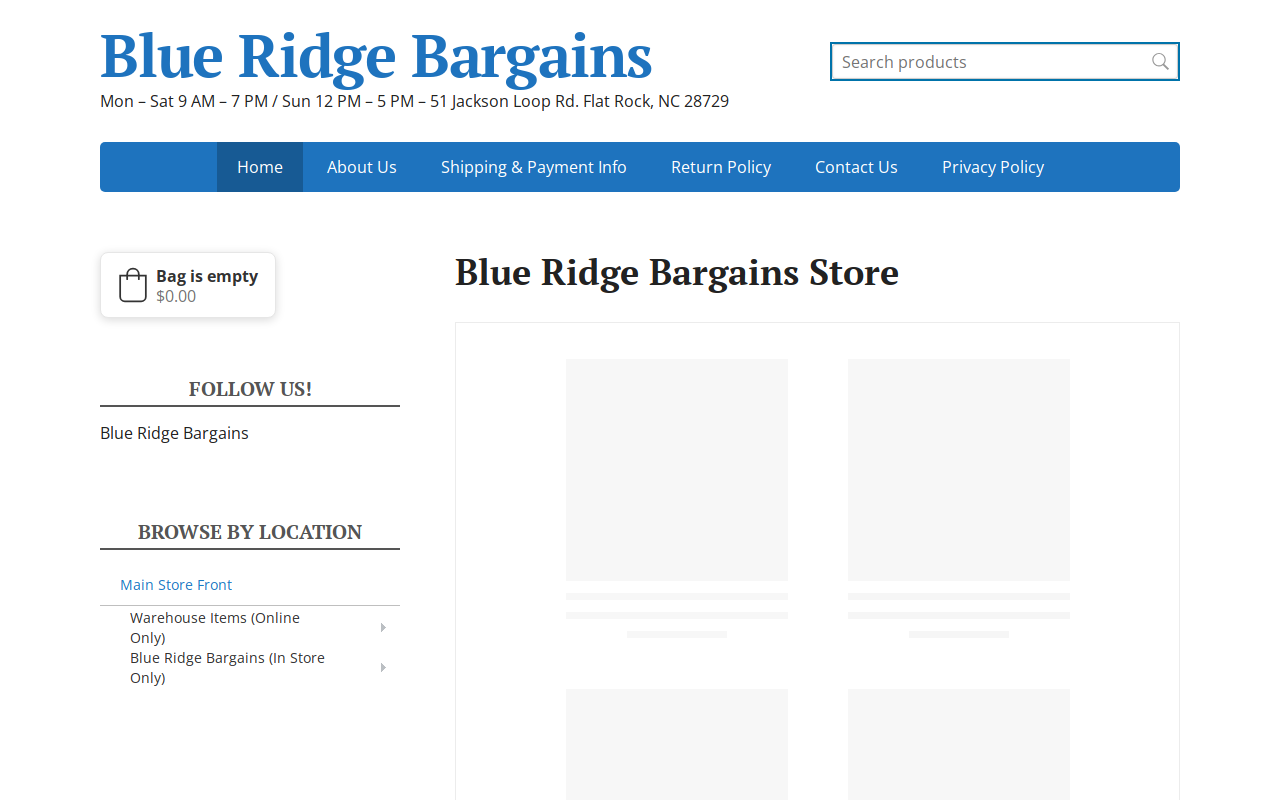 Blue Ridge Bargains website preview