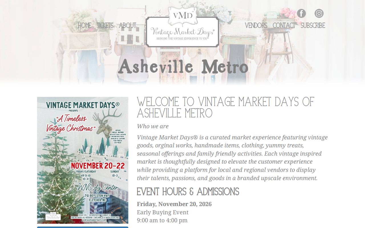 Vintage Market Days website preview