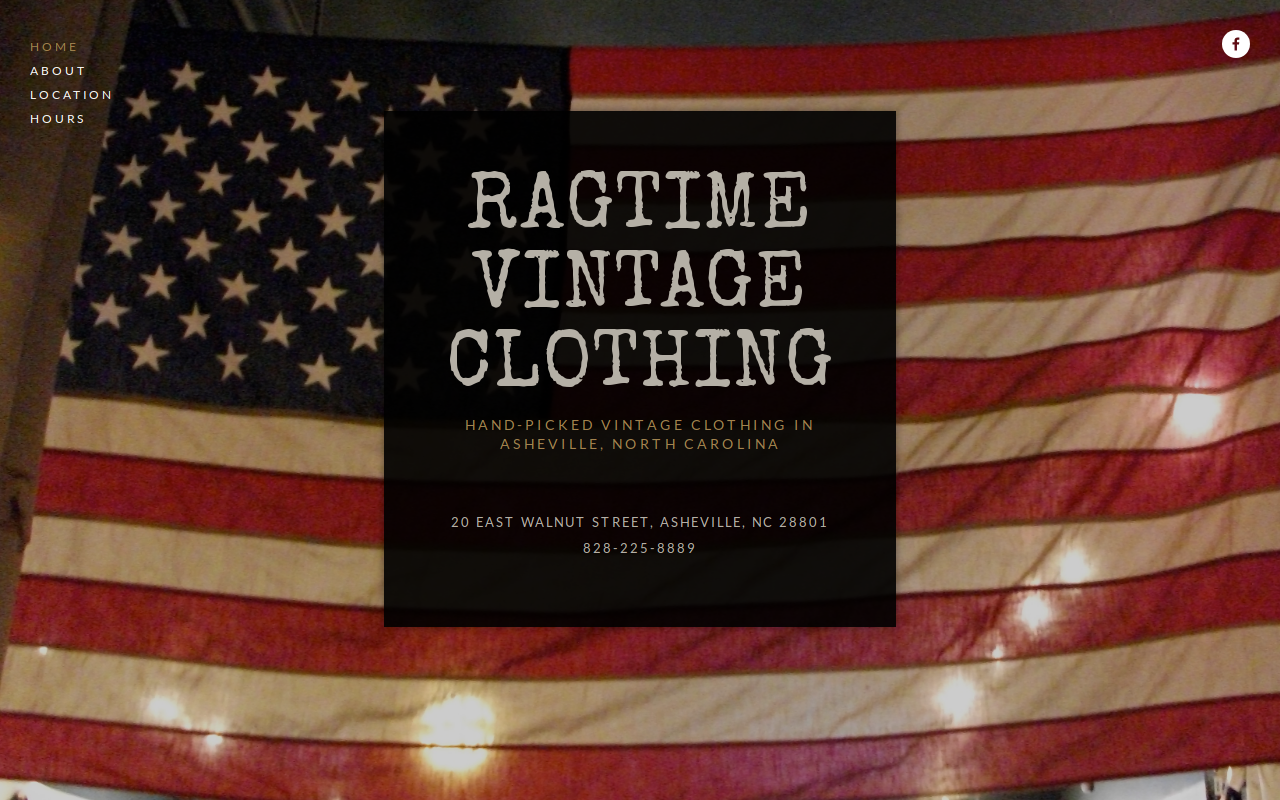 Ragtime Vintage Clothing website preview