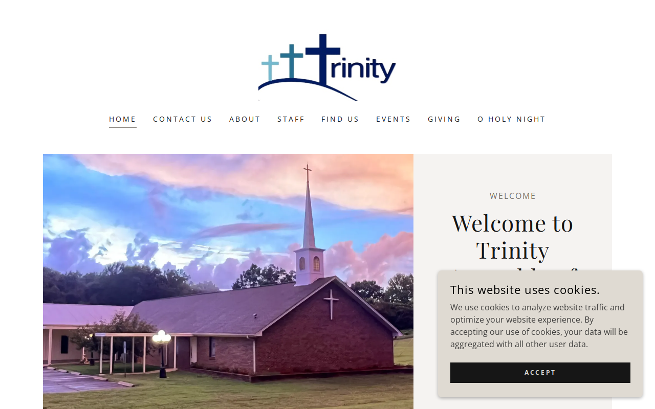 Trinity cares thrift store and outreach website preview