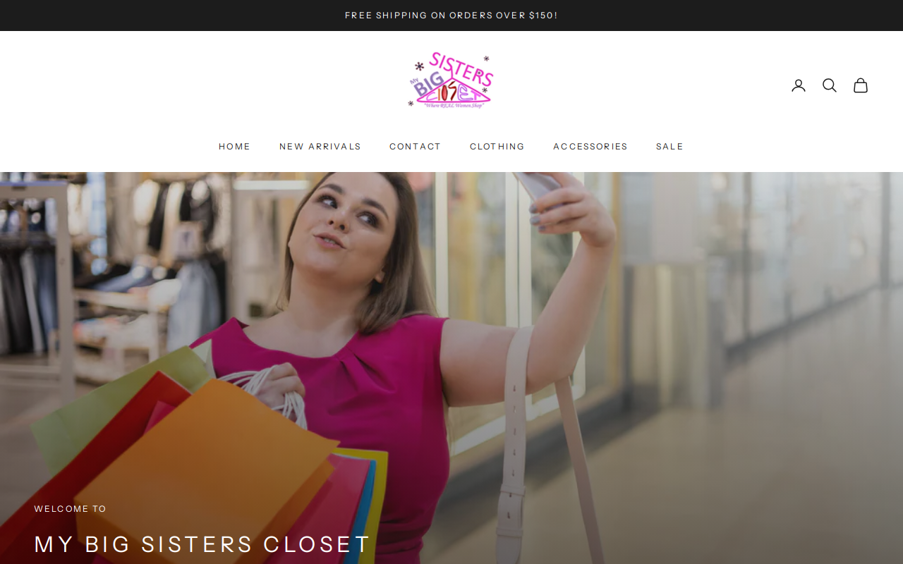My Big Sister's Closet website preview