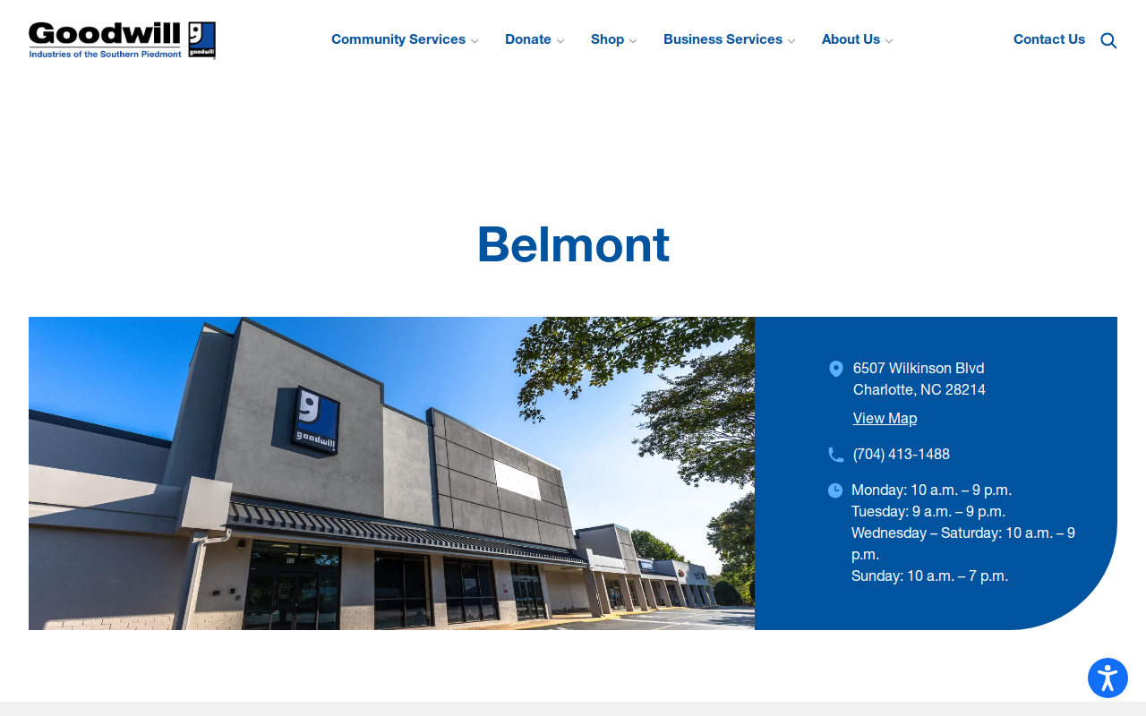 Goodwill - Belmont website preview