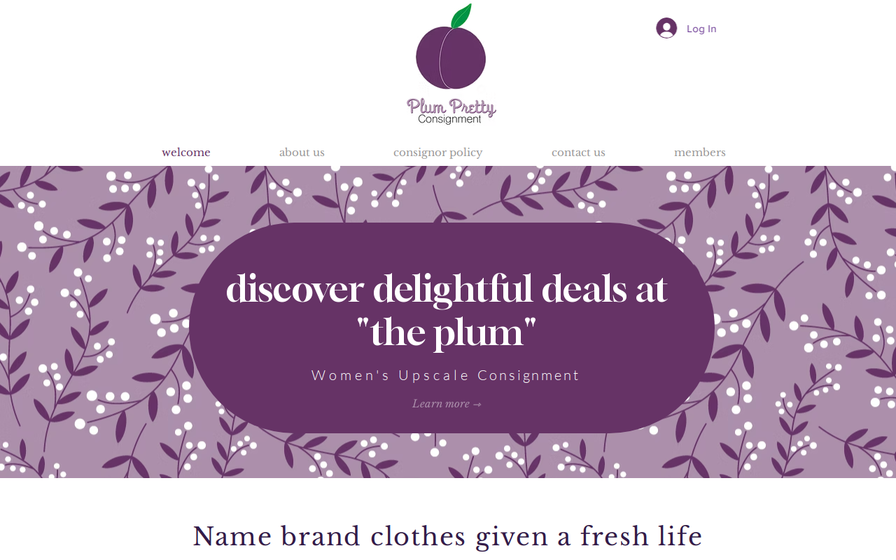 Plum Pretty Consignment website preview