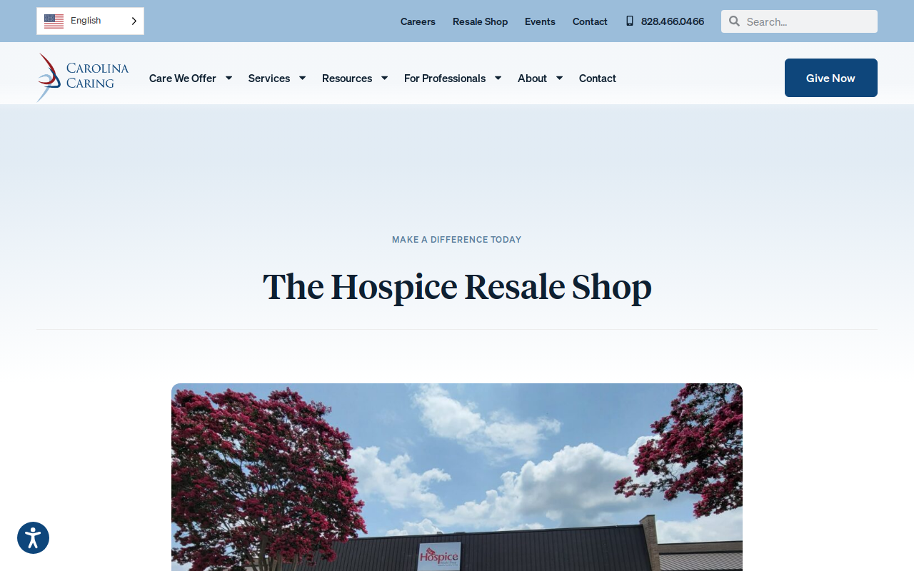 The Hospice Resale Shop website preview