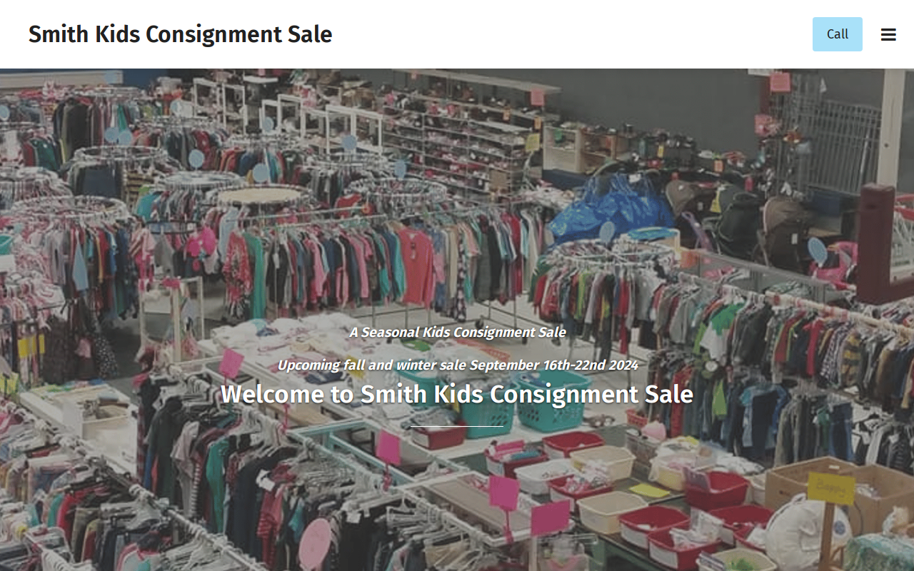 Smith Kids Consignment Sale website preview