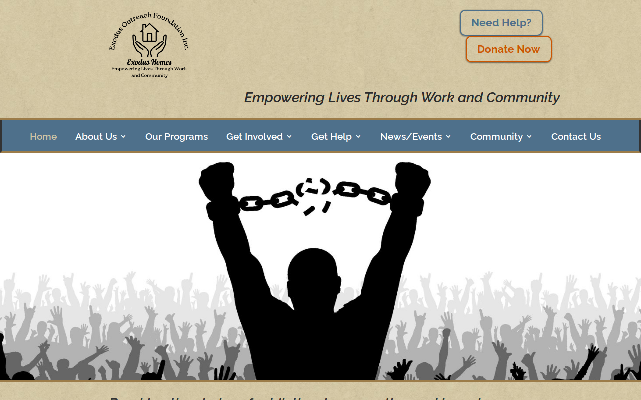 Exodus New Life Thrift Store website preview