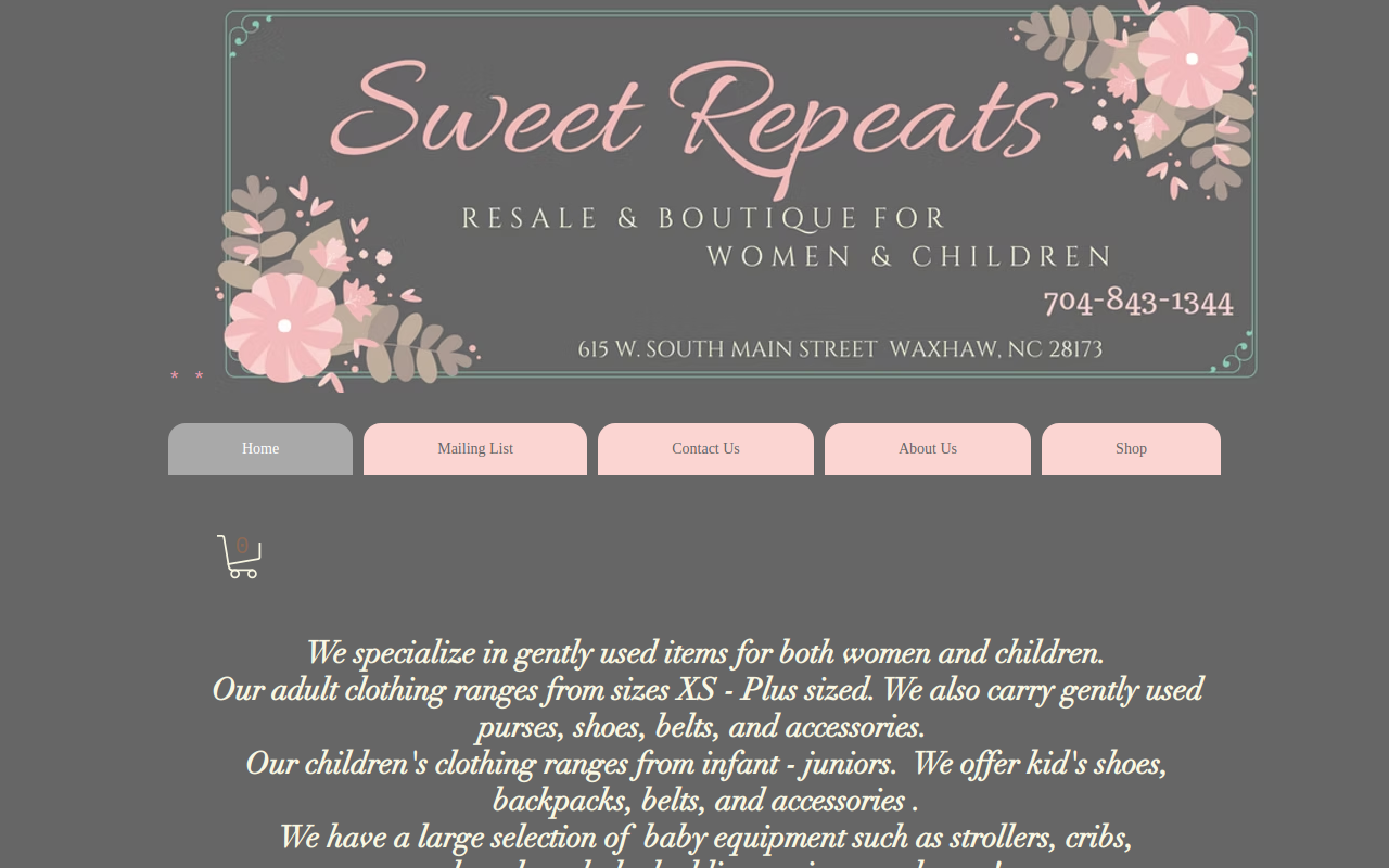 Sweet Repeats & More website preview