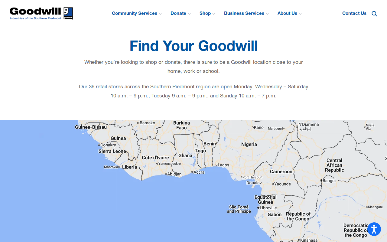 Goodwill Drop-Off Location website preview
