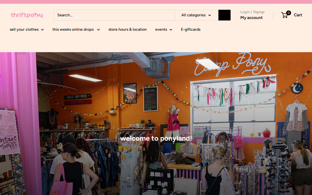 Thrift Pony website preview