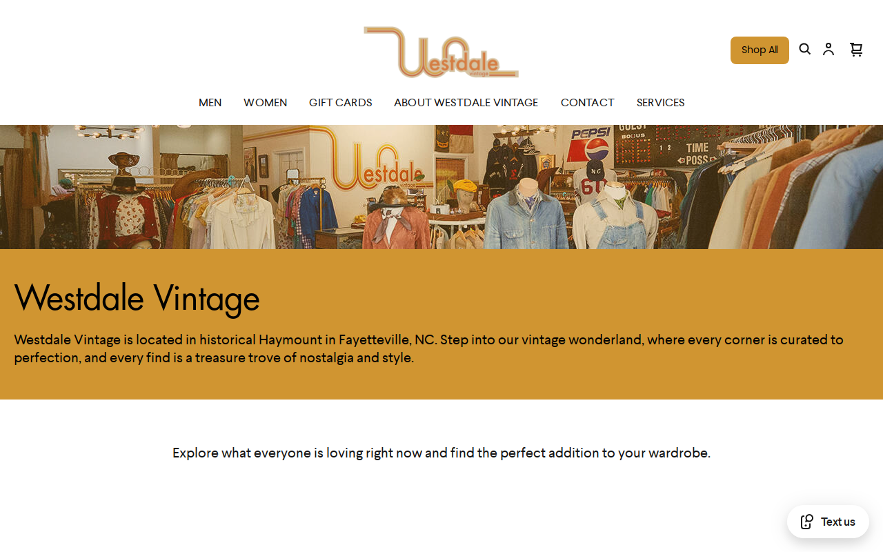 Westdale Vintage website preview