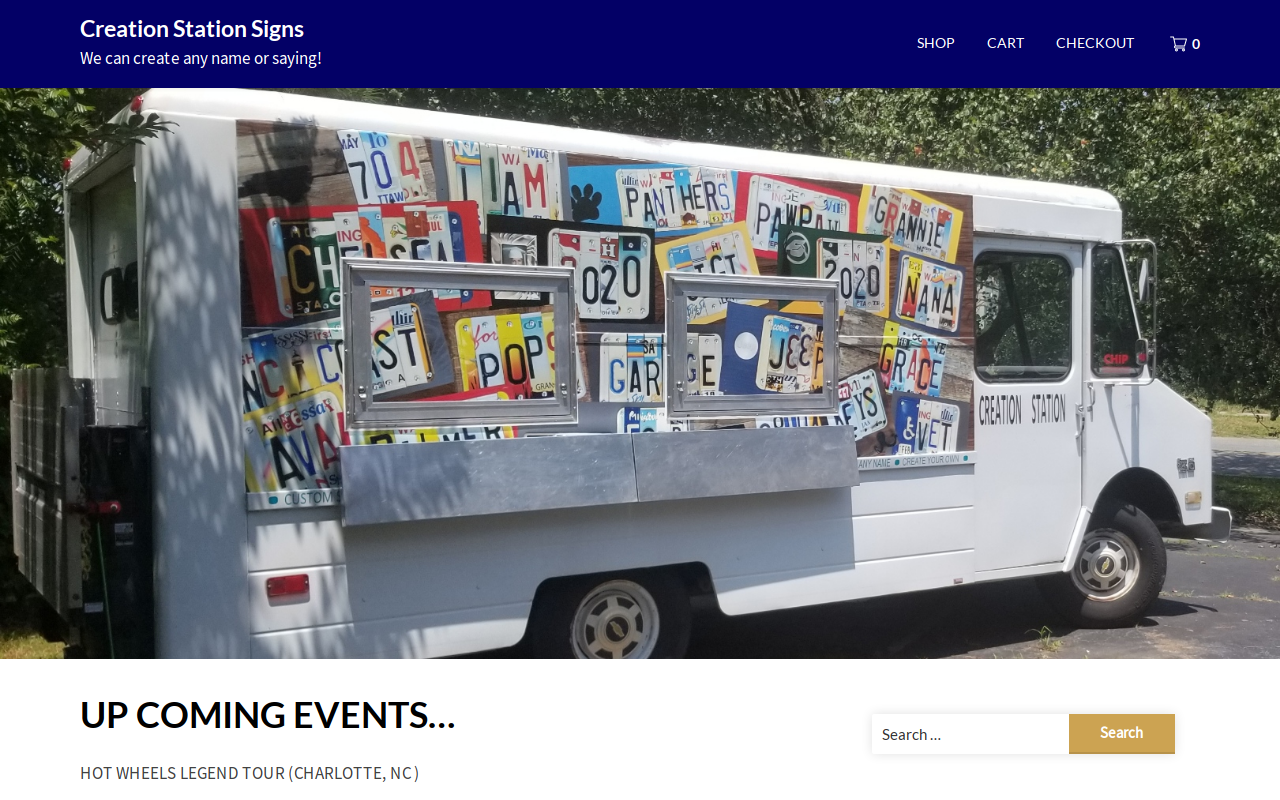 Creation Station Signs website preview