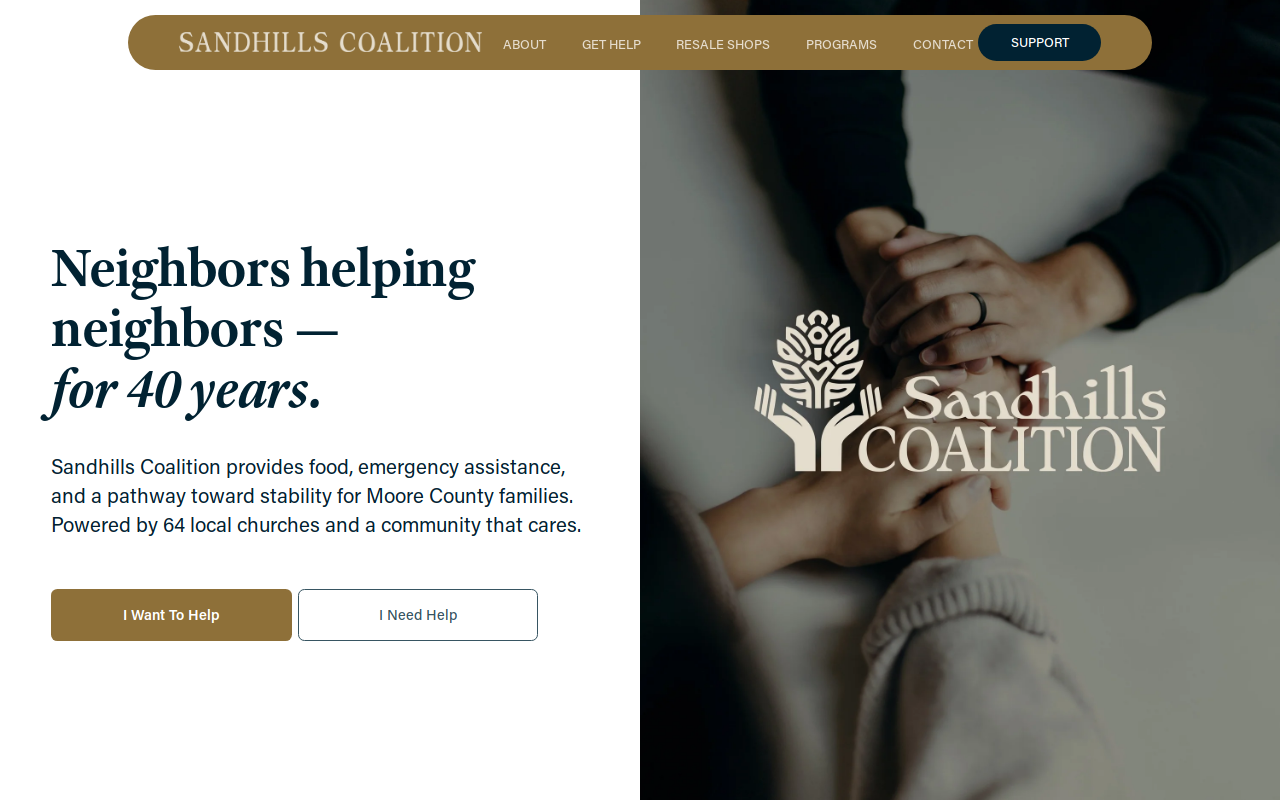 The Coalition Resale Shops website preview