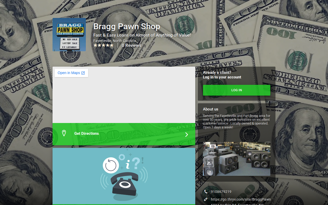 Bragg Pawn Shop website preview