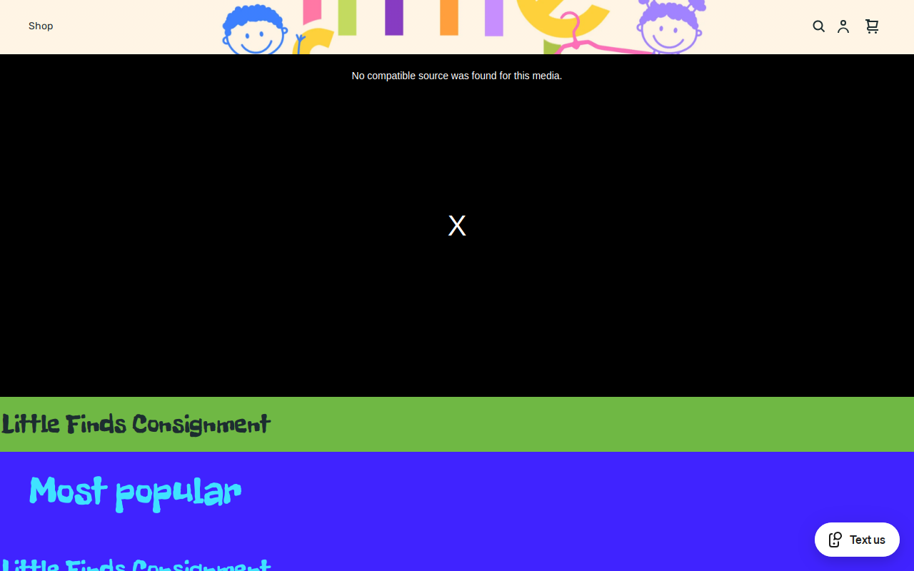 Little Finds Consignment website preview