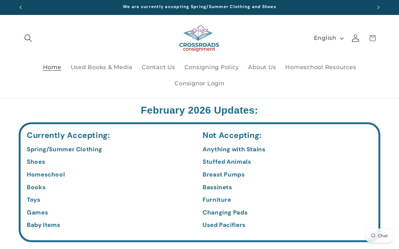 Crossroads Consignment website preview