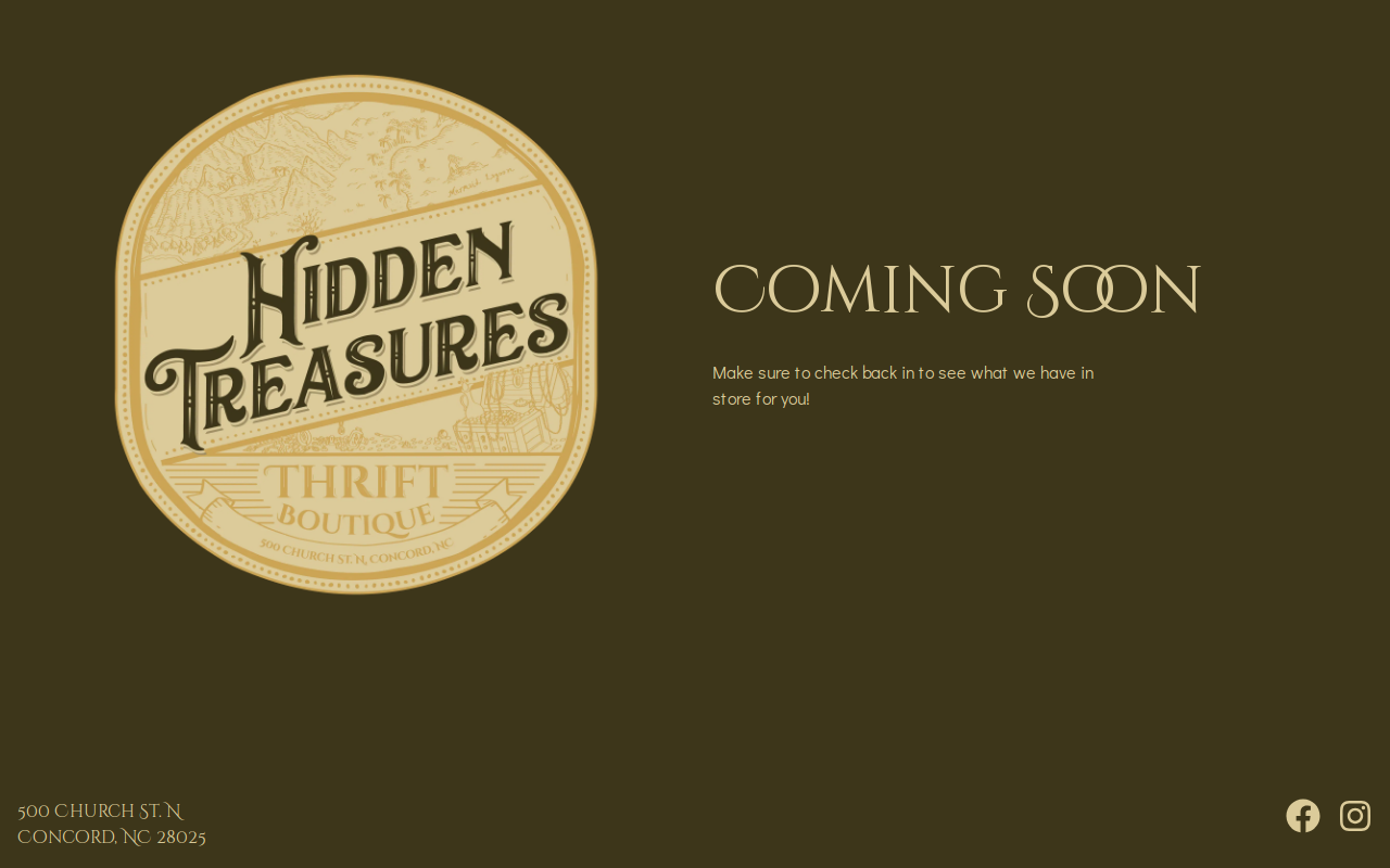 Hidden Treasures Thrift Boutique website preview