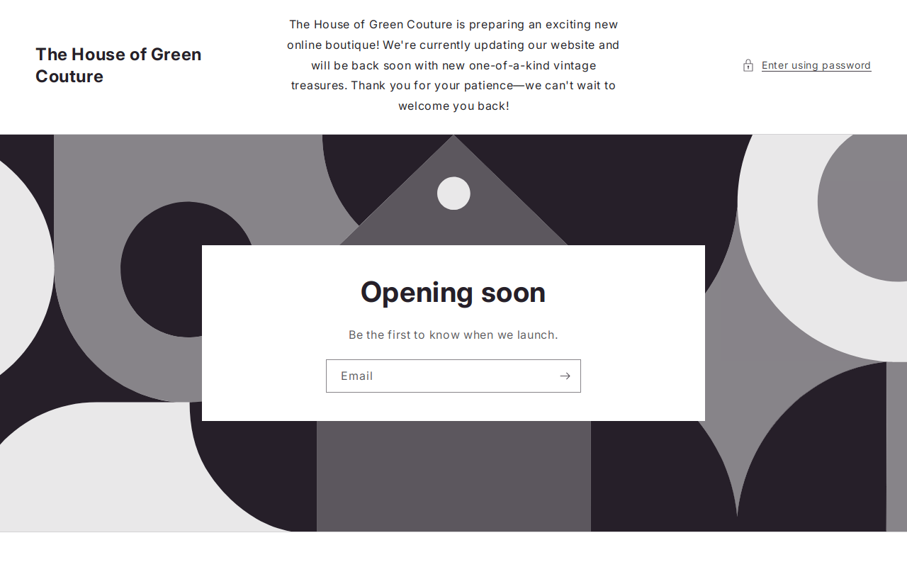 The House of Green Couture website preview