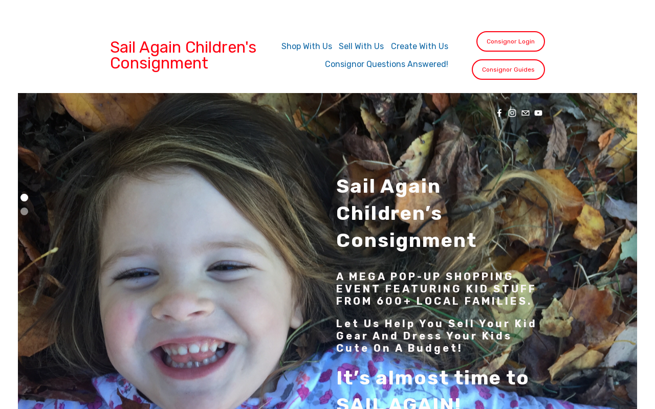 Sail Again Children's Consignment website preview