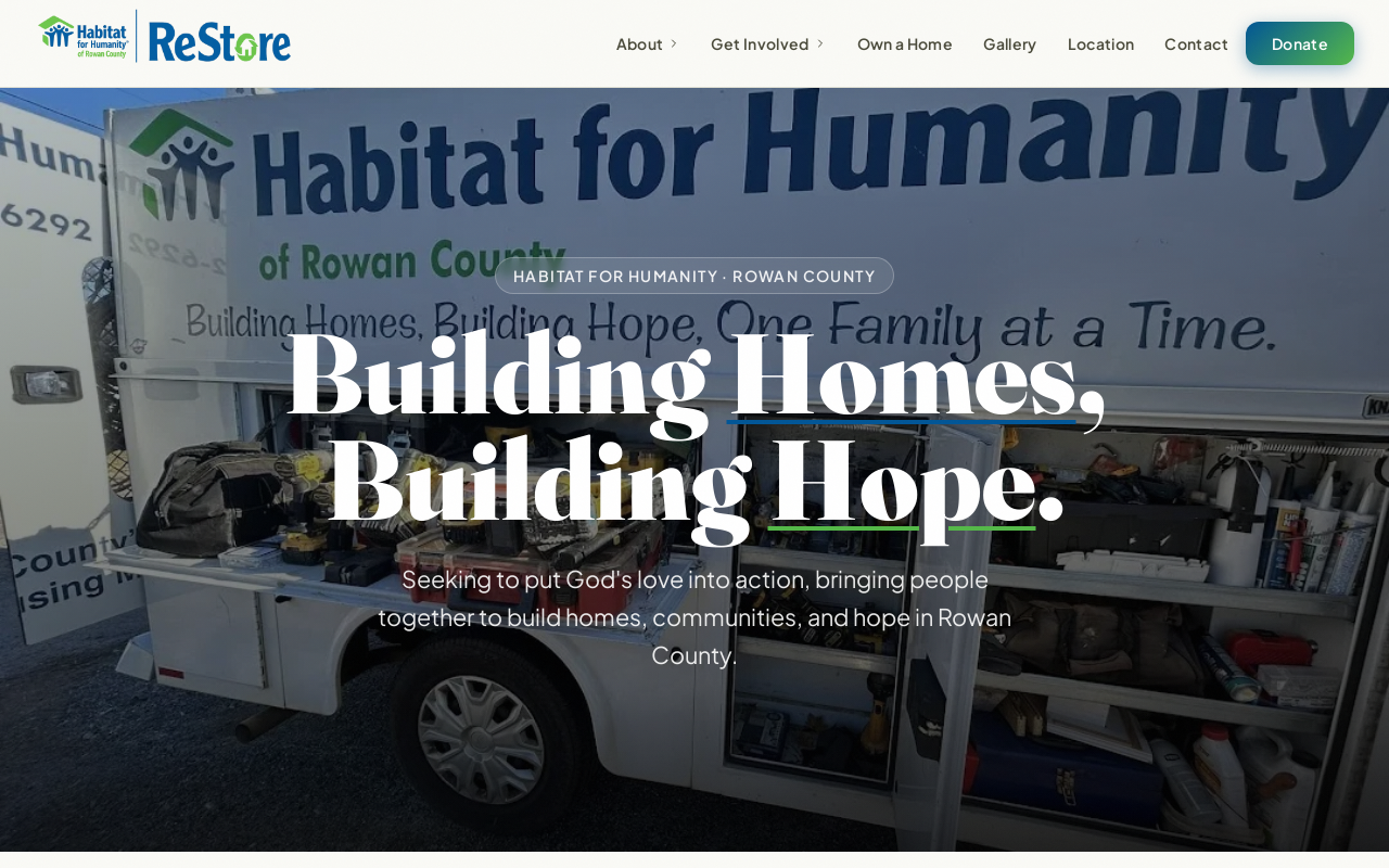 Habitat For Humanity ReStore of Rowan County website preview