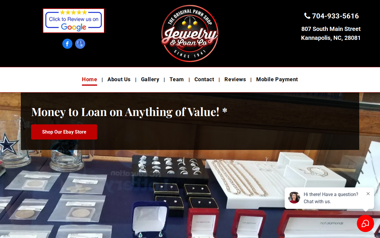 Jewelry and Loan Company website preview