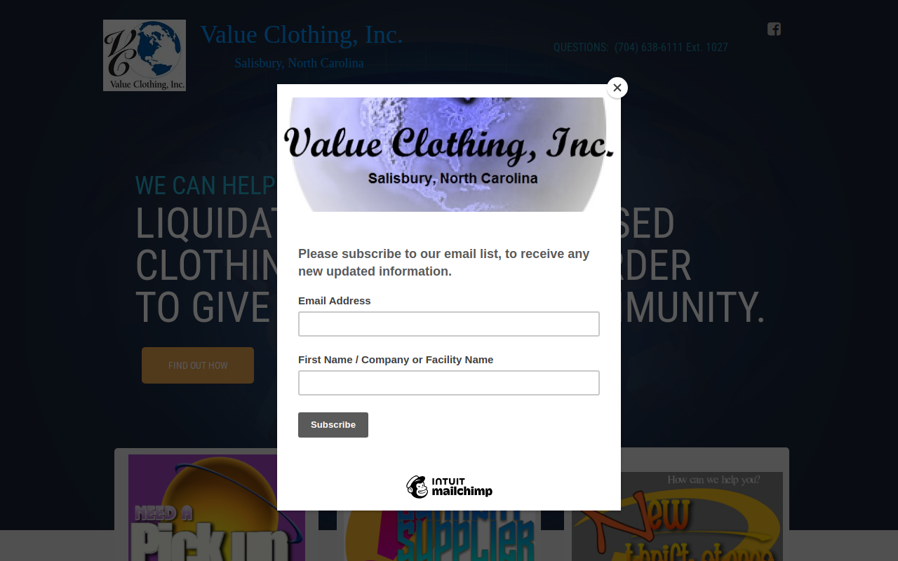 Value Clothing website preview