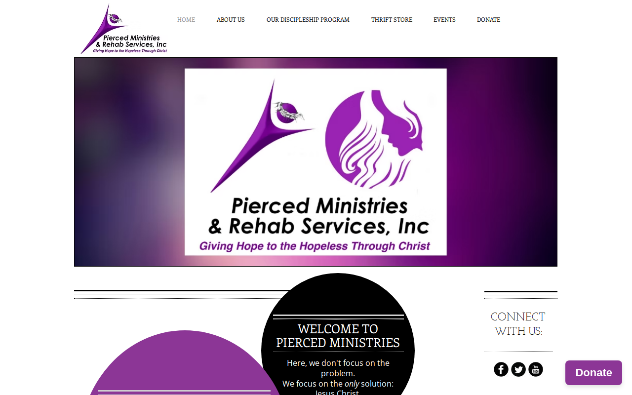 Pierced Ministries Thrift Store website preview