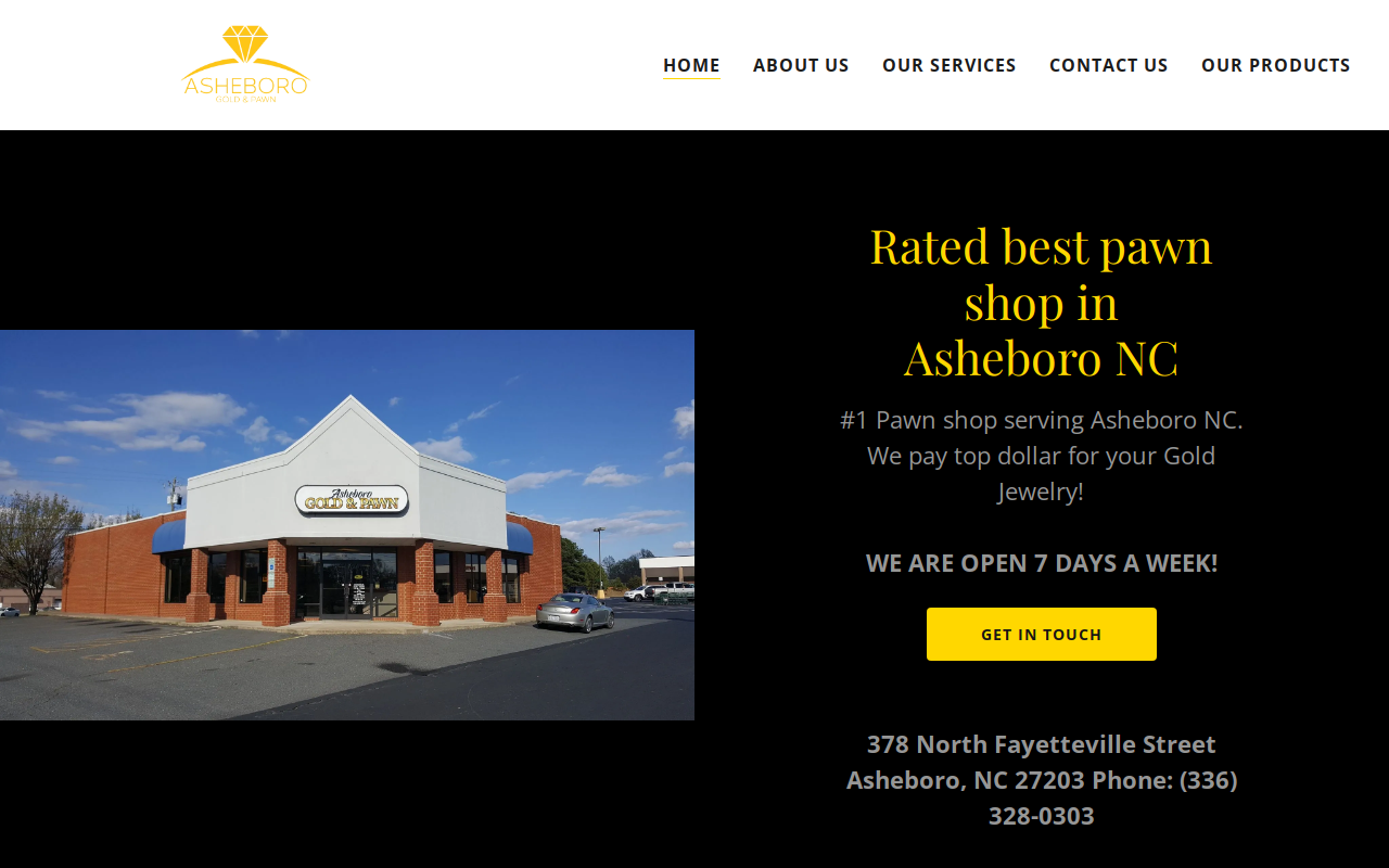 Asheboro Gold & Pawn website preview