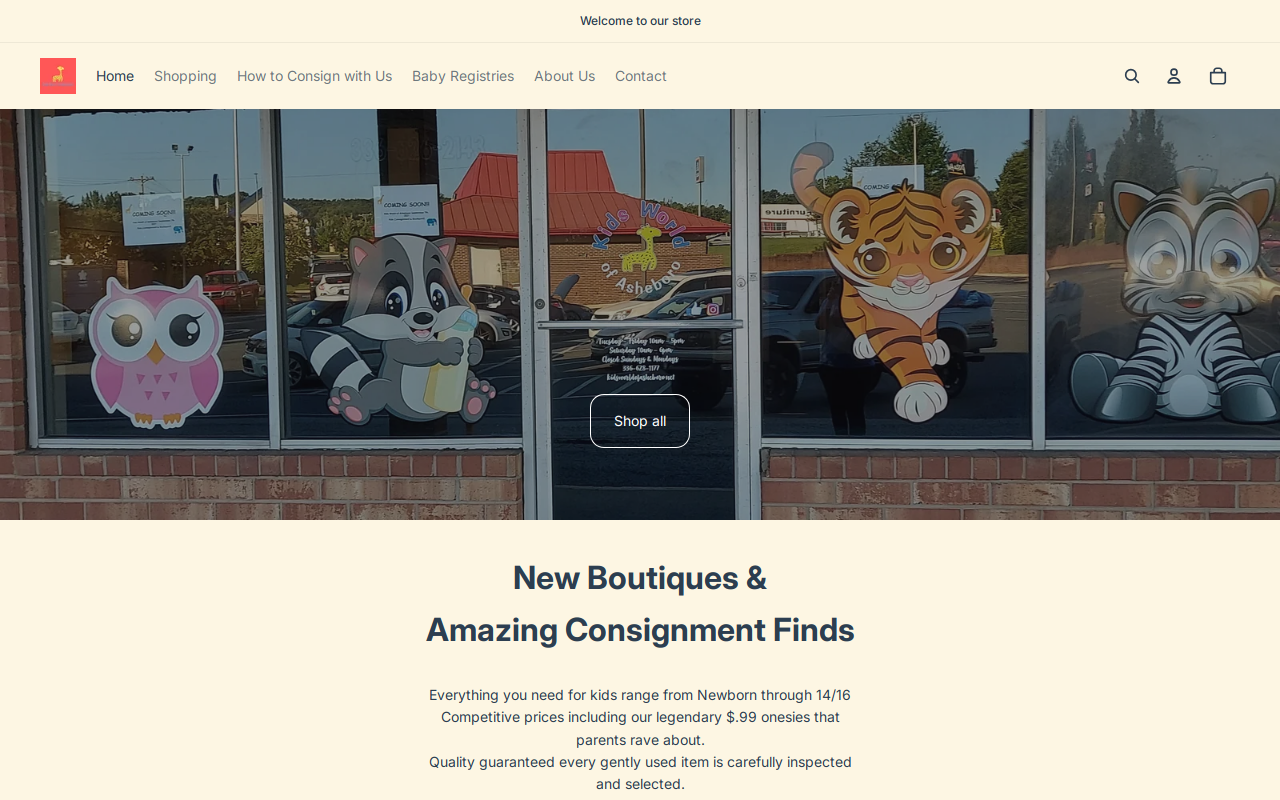 Kids World Of Asheboro website preview
