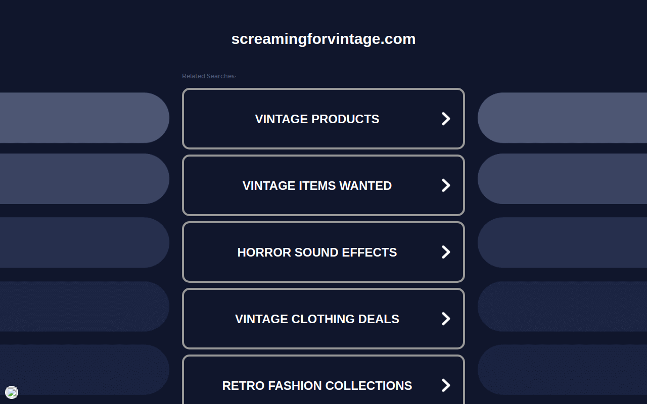 Screaming For Vintage website preview