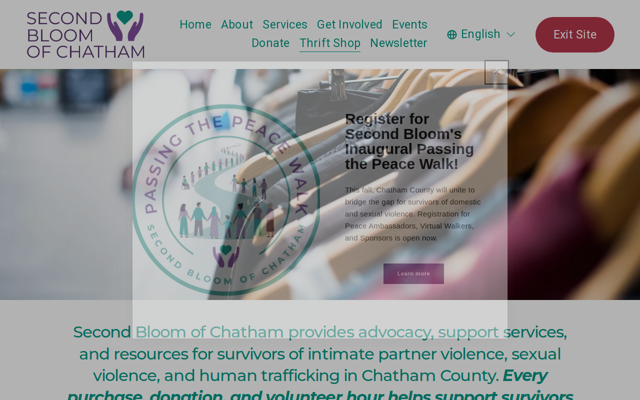 Second Bloom of Chatham Thrift Shop website preview