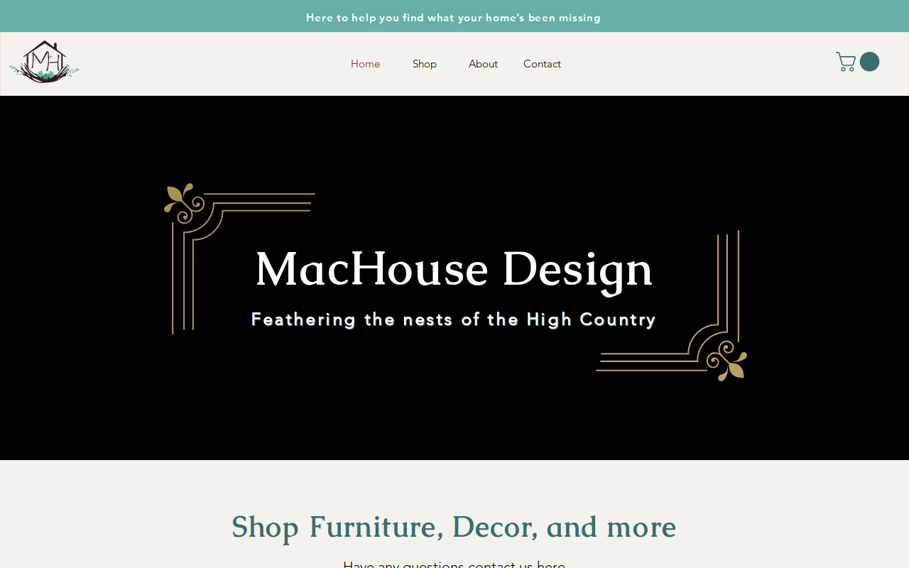 MacHouse Designs website preview