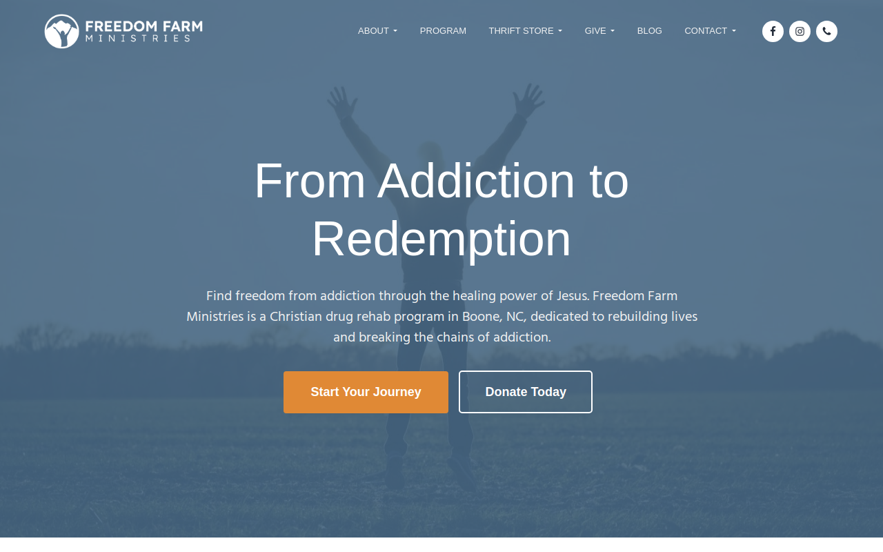 Freedom Farm Ministries Thrift Store website preview