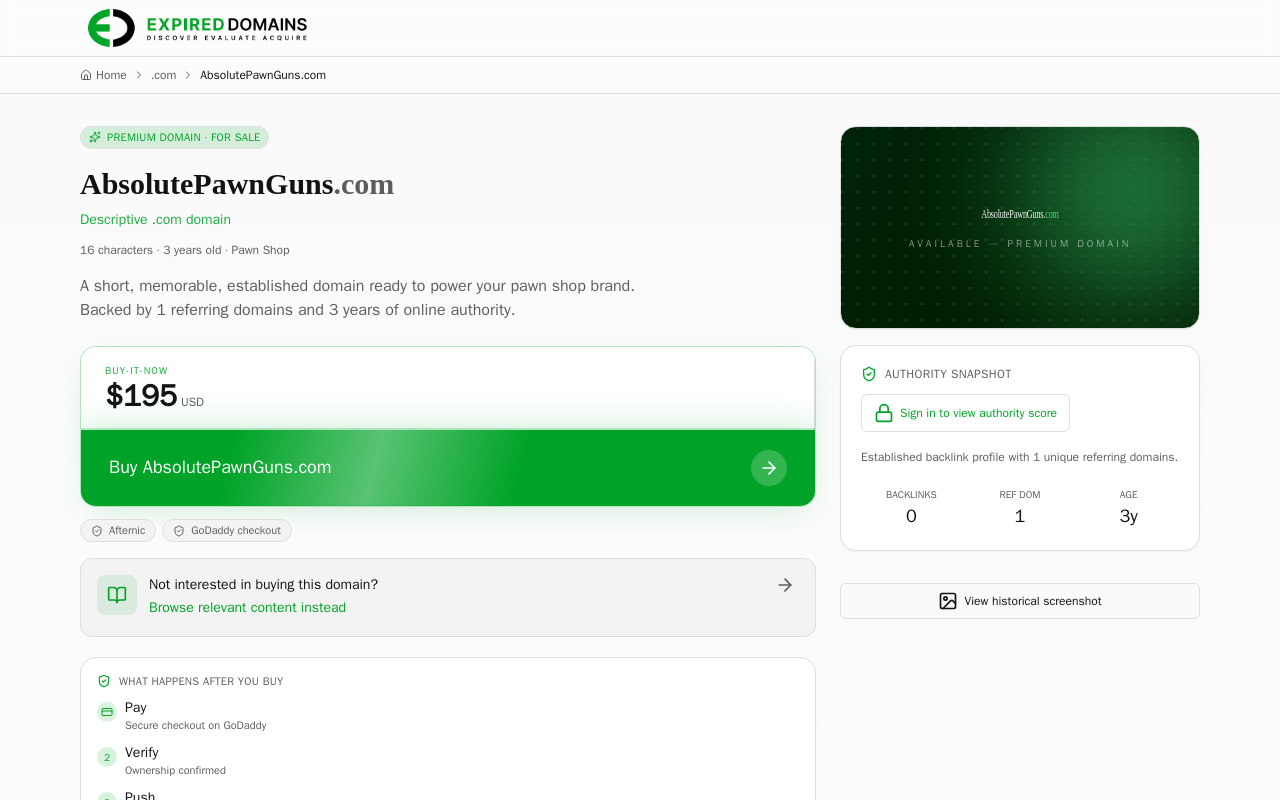 Absolute Pawn & Guns website preview