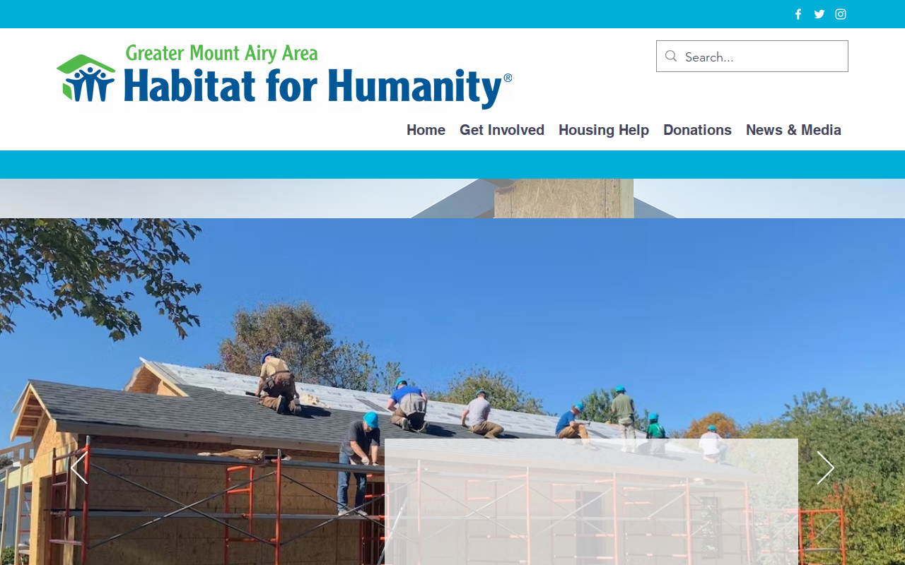 Greater Mount Airy Area Habitat for Humanity ReStore website preview