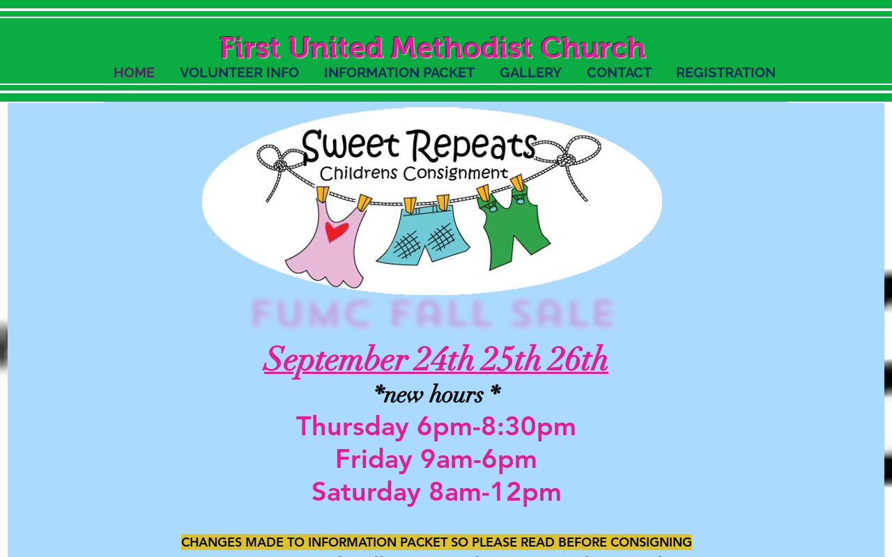 Sweet Repeats Consignment website preview